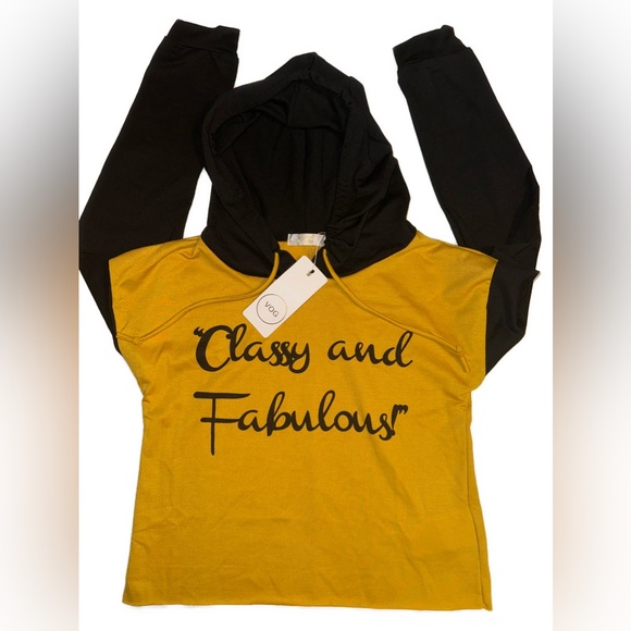 VOG yellow and black womens hoody size Medium - Picture 3 of 9